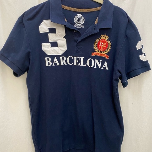Polos Sports Collection Barcelona MLS 3 Navy Polo - Picture 1 of 5
